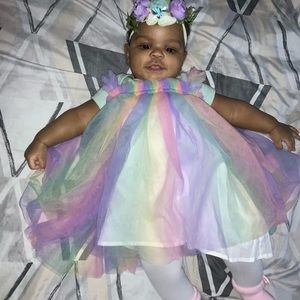 A dress for a special occasion. Comes with flower headband.